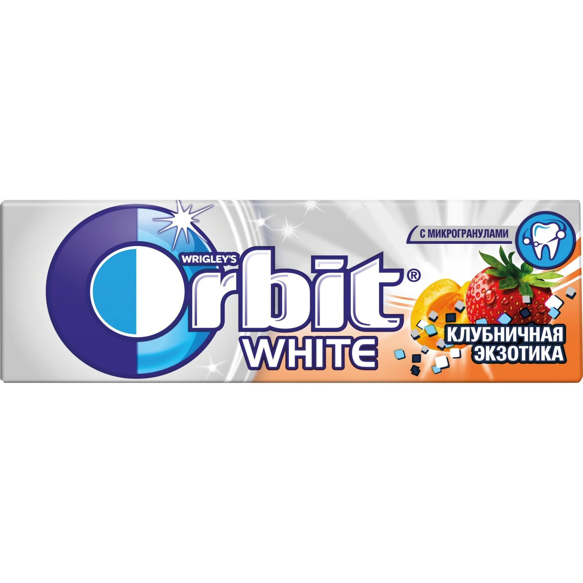 Орбит 10. Жевательная резинка Orbit "White, Клубничная экзотика", 14 гр.. Orbit White Клубничная экзотика. Жевательная резинка Orbit Клубничная экзотика, 13,6г. Орбит.