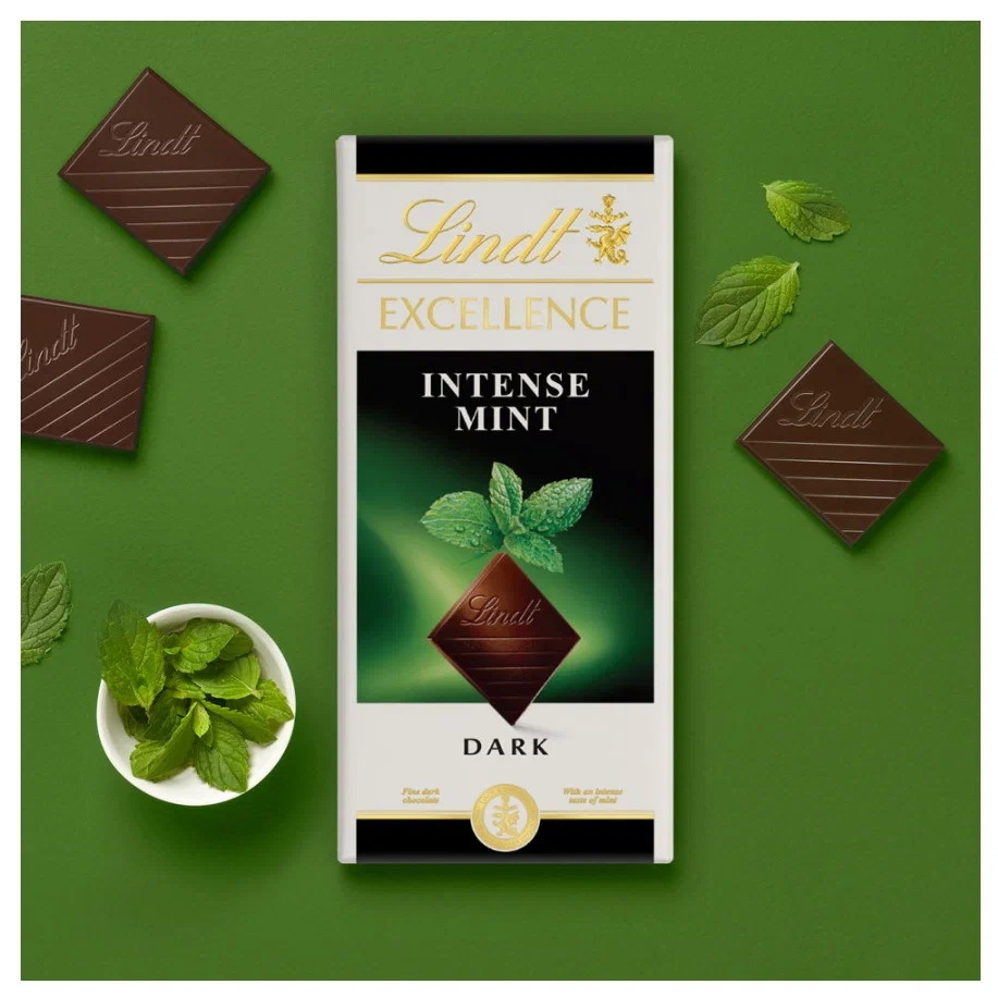 Шоколад lindt excellence темный с мятой 100г 3штуки купить с доставкой по  низкой цене в интернет-магазине Мармеладница