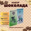 Набор детского бельгийского шоколада (белый + молочный) Щенячий патруль: Рокки, Эверест, ручной работы, детский, подарочный, 2х100 гр. - вкусный подарок на день рождения B.O.G