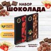 Набор шоколада, 2 плитки по 100 гр: Молочный с фундуком+Клубничный, ручной работы. B.O.G