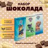 Набор детского бельгийского шоколада (белый + молочный) Щенячий патруль: Гонщик, Зума, Рокки, ручной работы, детский, подарочный, 3х100 гр. - вкусный подарок на день рождения B.O.G
