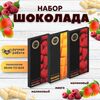 Набор шоколада, 3 плитки по 100 гр: (Малиновый + Малиновый + Манго), ручной работы. B.O.G