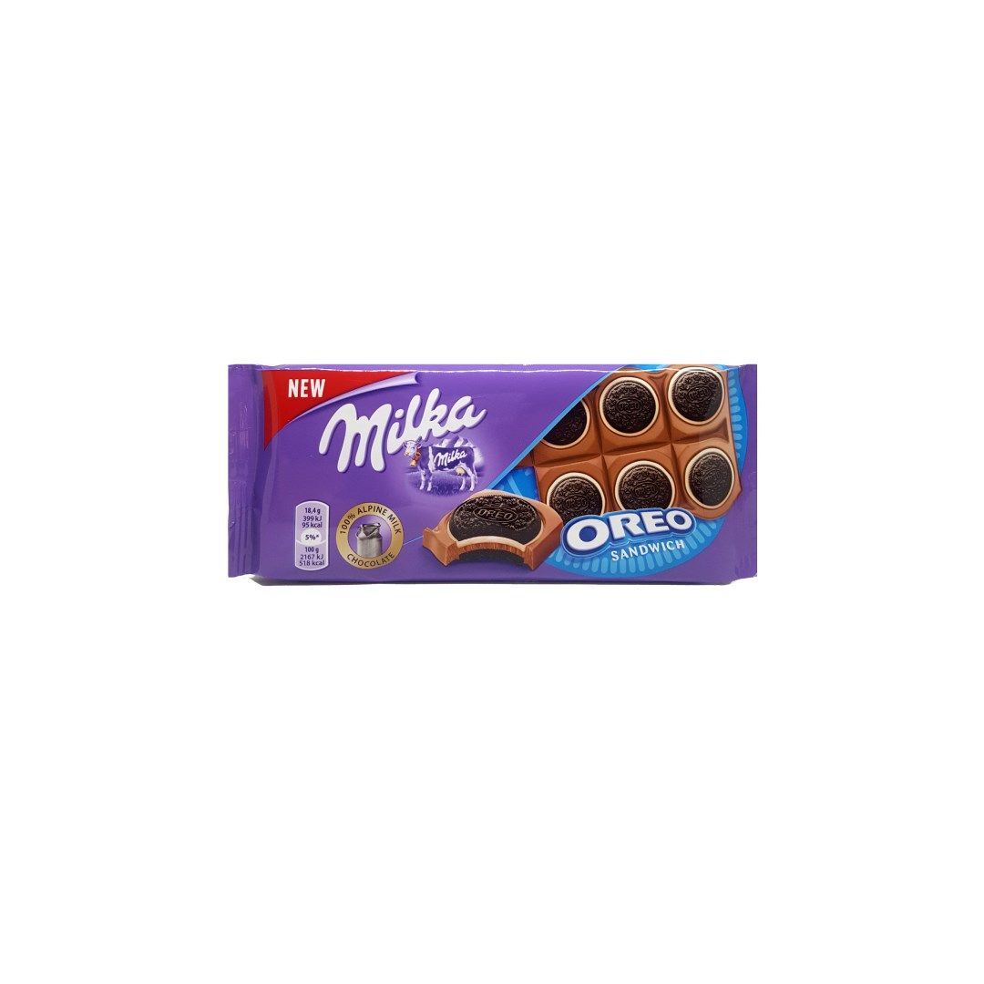 Шоколад Milka Oreo sandwich 92 гр с печеньем