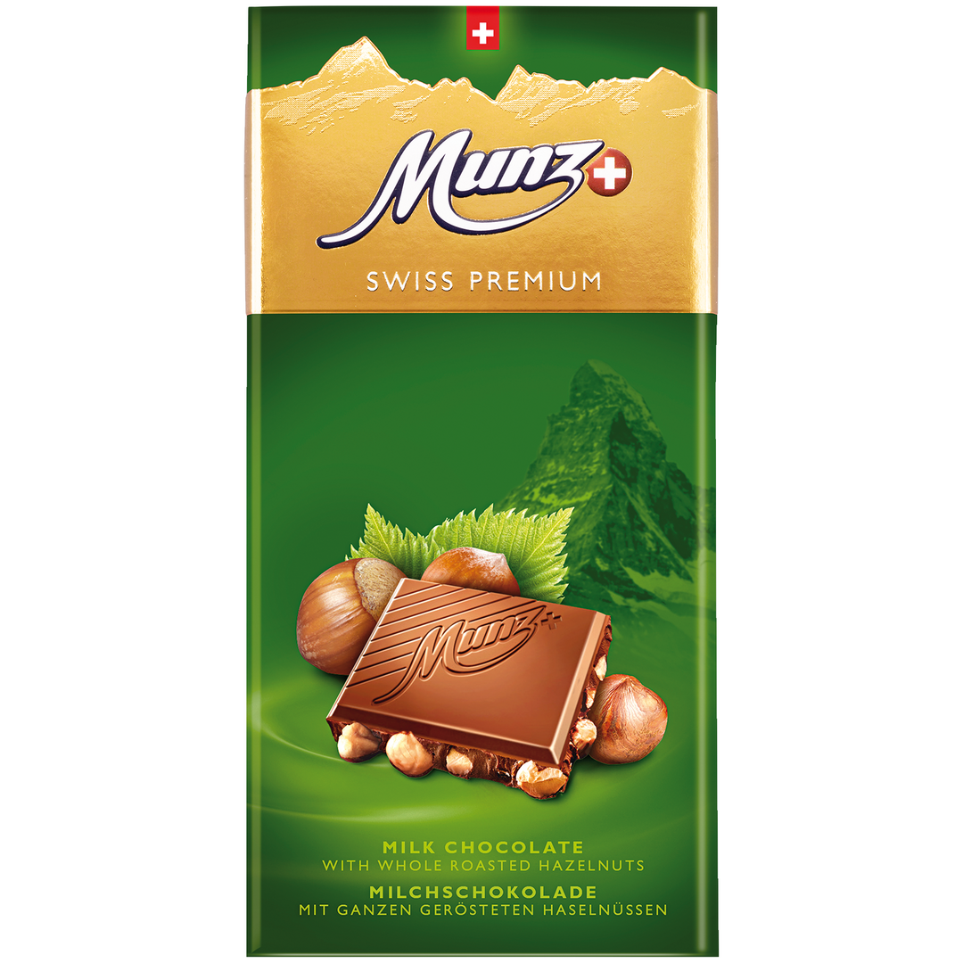 Молочный шоколад MUNZ с обжаренным фундуком 100 г.