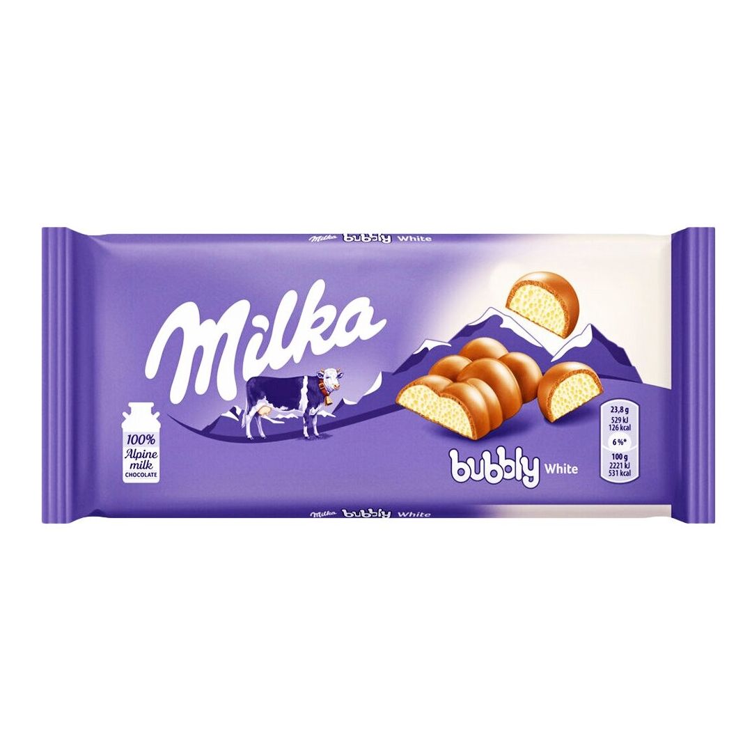 Шоколад Milka Bubbly White 95гр