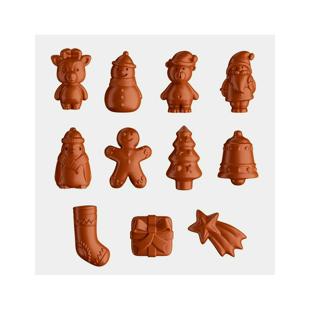 Адвент календарь Simon Coll новогодний шоколадный 216 г, объёмные фигурки, изображение 2