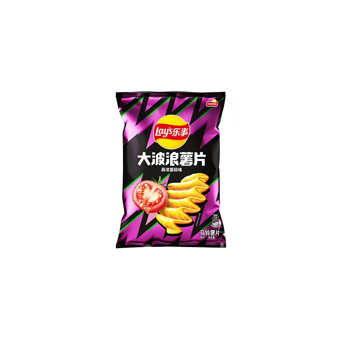 Картофельные чипсы Лейс Big Wave Pure Tomato со вкусом томата (Китай) 70 г, Lay's