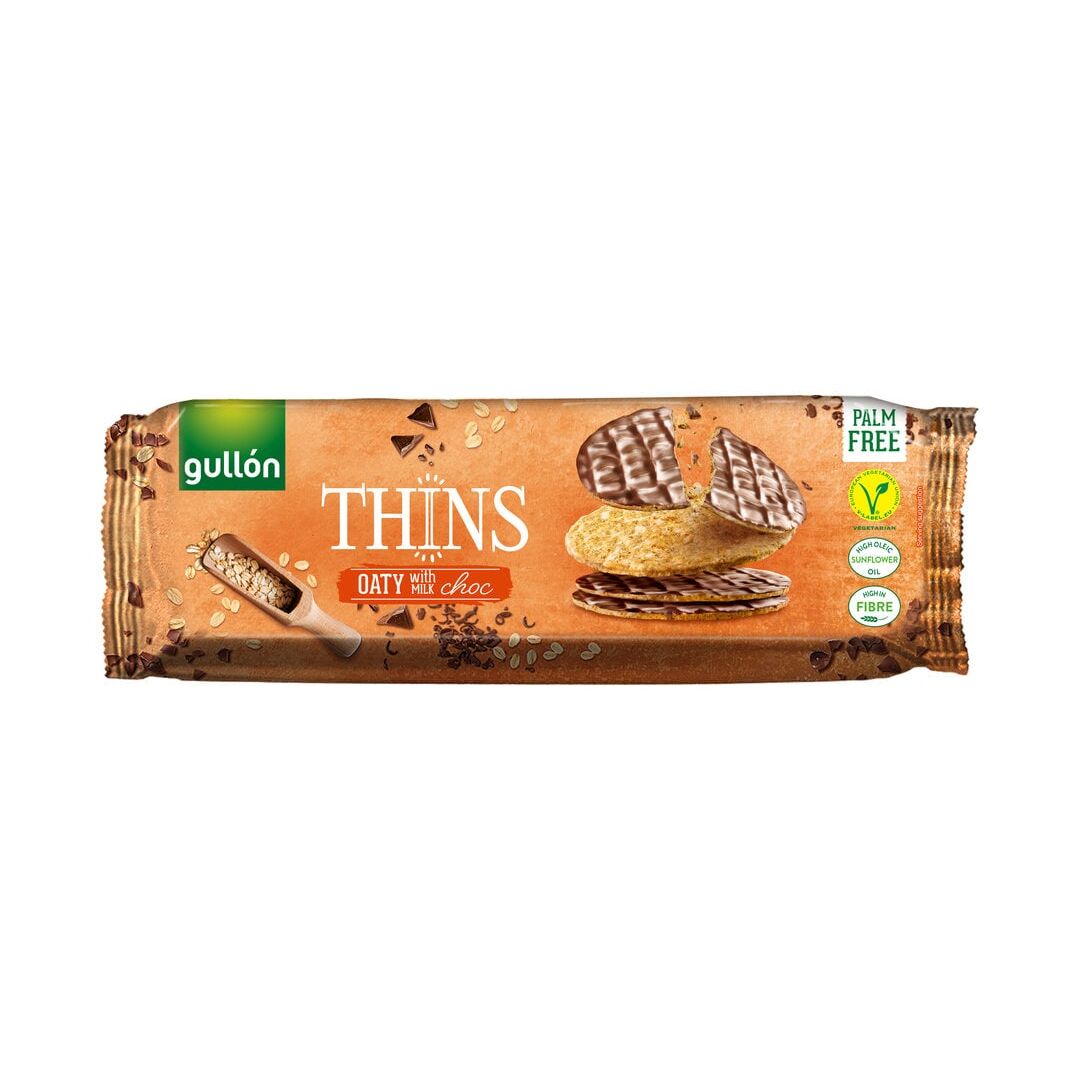Овсяное печенье THINS с молочным шоколадом 150 г