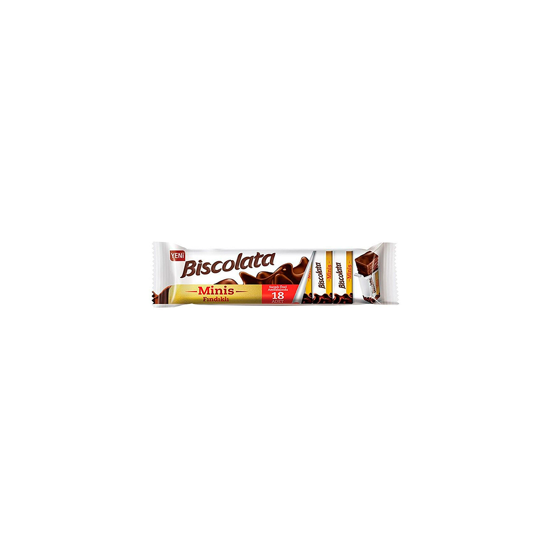 Вафли Biscolata Minis 117г SOLEN в молочном шоколаде с ореховым кремом