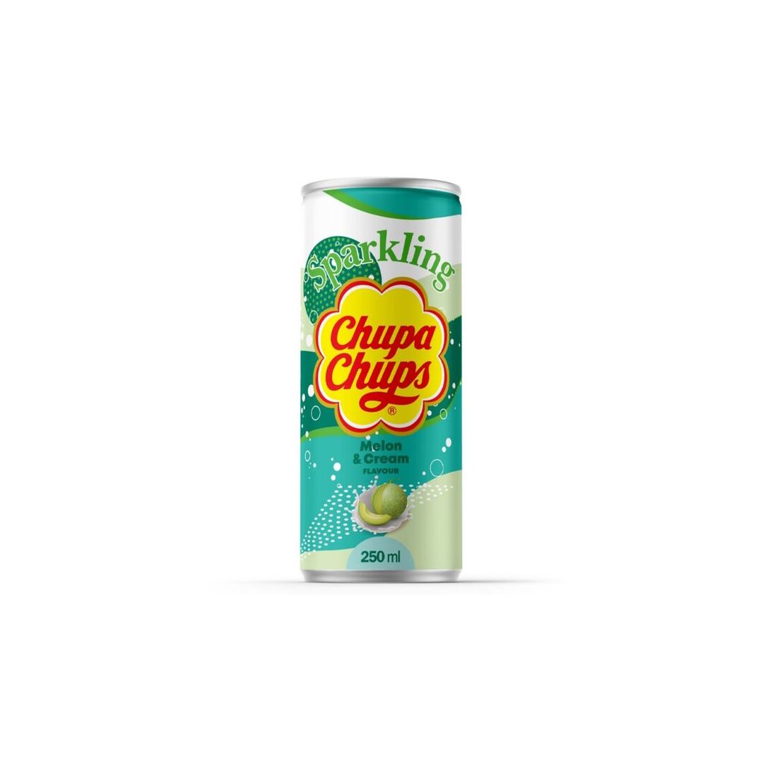 Напиток газированный Chupa Chups Sparkling Melon & Cream Дыня крем 250мл, Корея