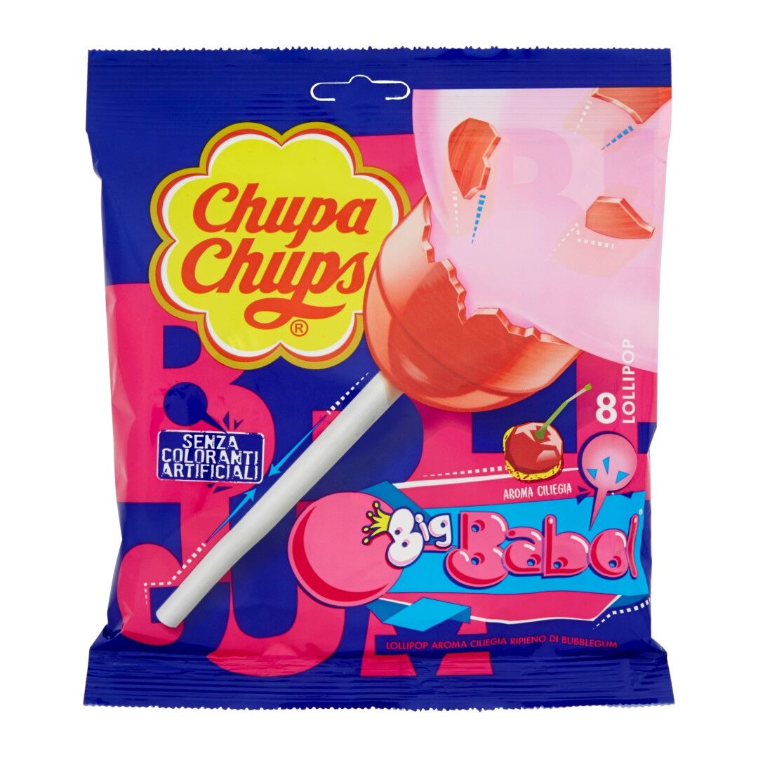 Леденцы Chupa chups Big Babol (Cherry&Cola) чупа-чупс вишня и кола 450г, Индонезия