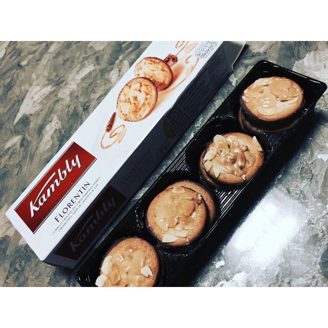 Печенье Kambly "Florentin" с миндалем в карамели и шоколадом 100 г., изображение 3