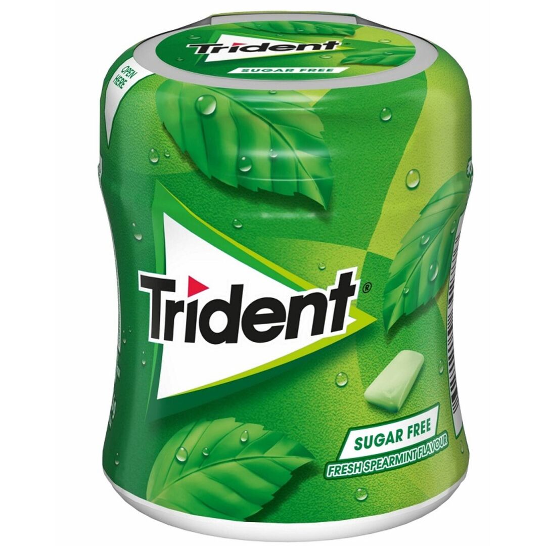Жевательная резинка без сахара Trident Spearmint (банка) 72гр