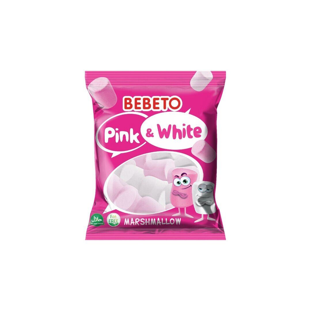 Маршмеллоу Bebeto Pink&White со вкусом ванили и клубники 60г, Турция