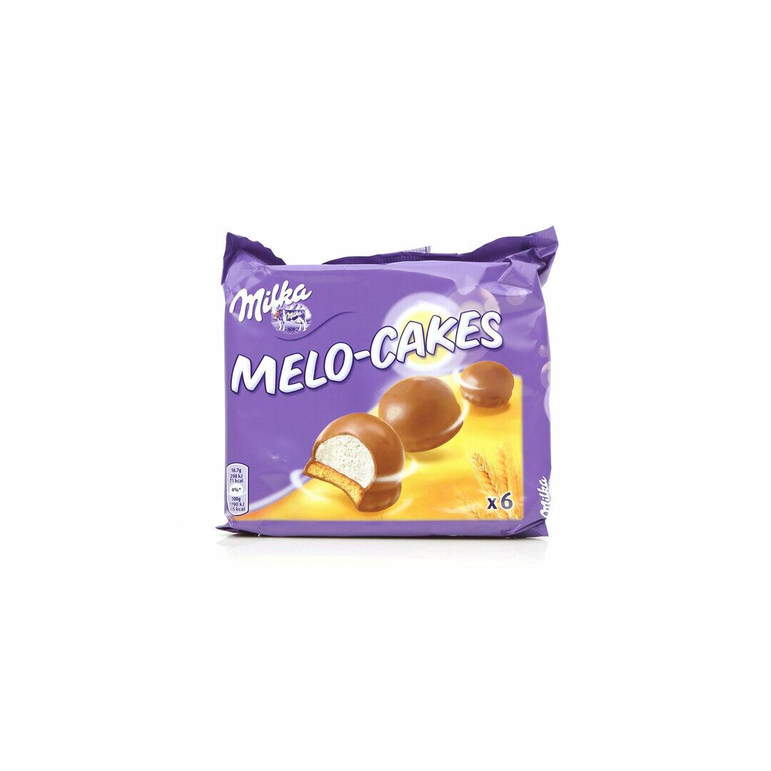 Milka (Милка) MELO-CAKES - Пшеничное печенье с шариком взбитого суфле политое молочным шоколадом 100 гр, изображение 4