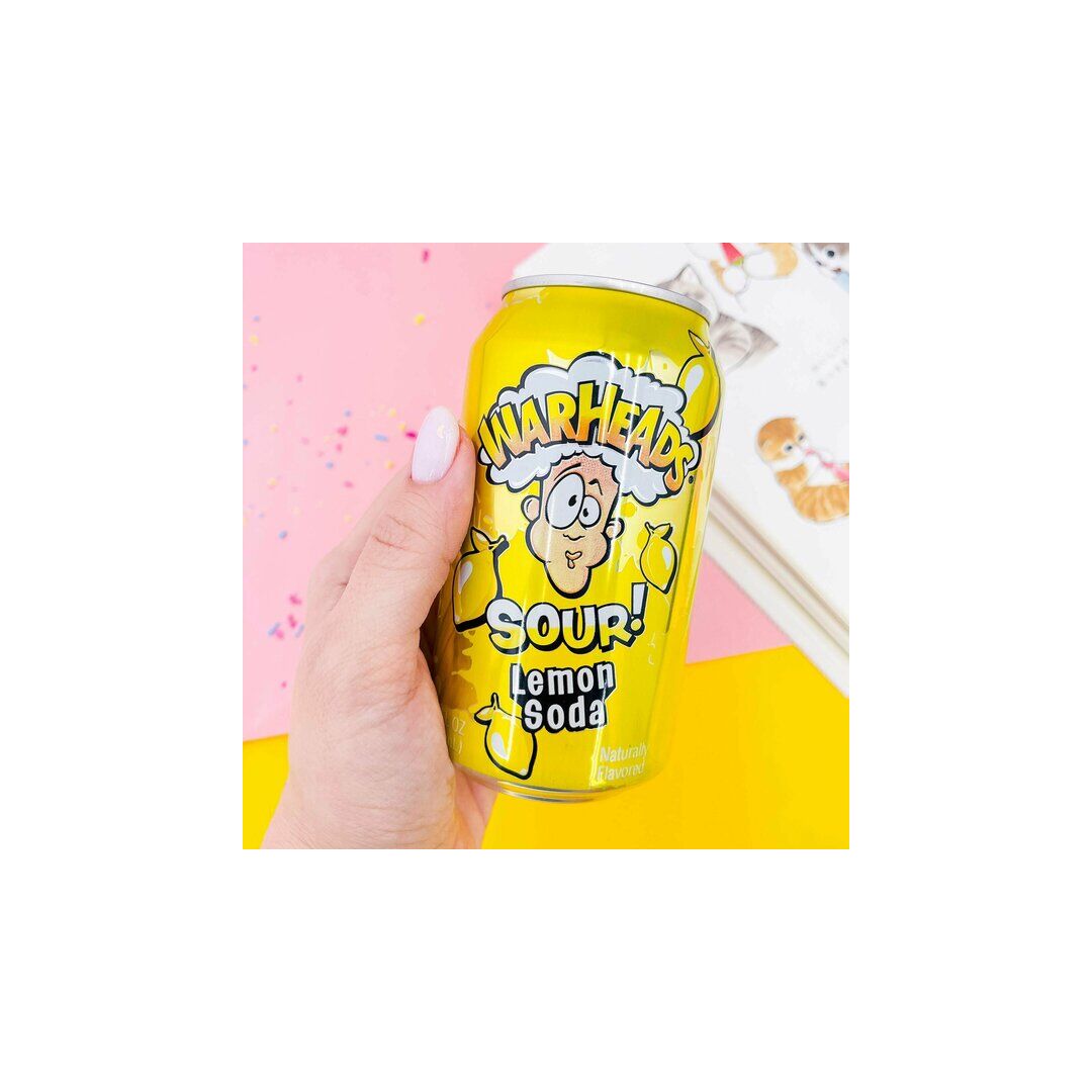Газированный напиток Warheads Sour Lemon Soda 355мл, США, изображение 4