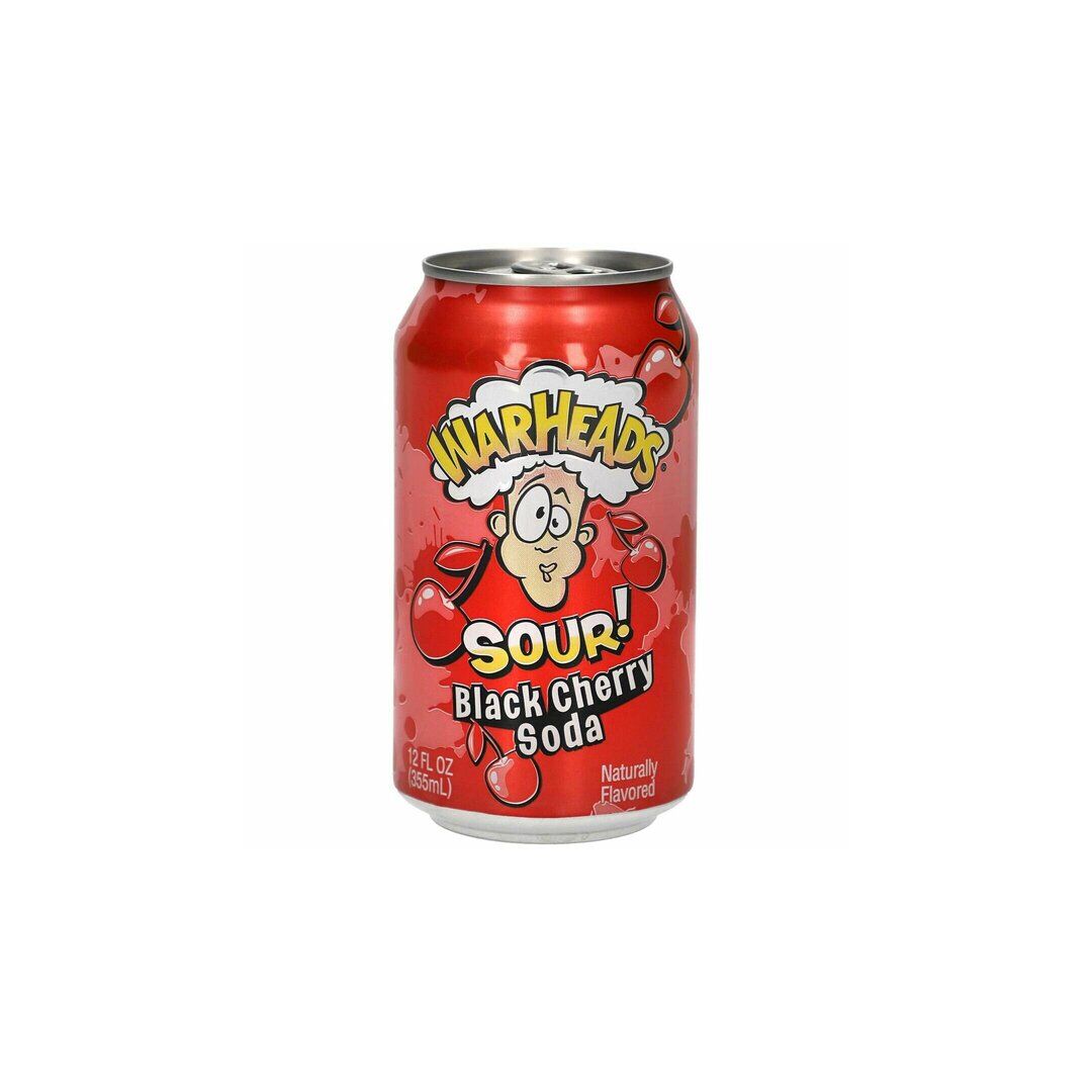 Газированный напиток Warheads Sour Black Cherry Soda Кислая Черная Вишня 355мл, США