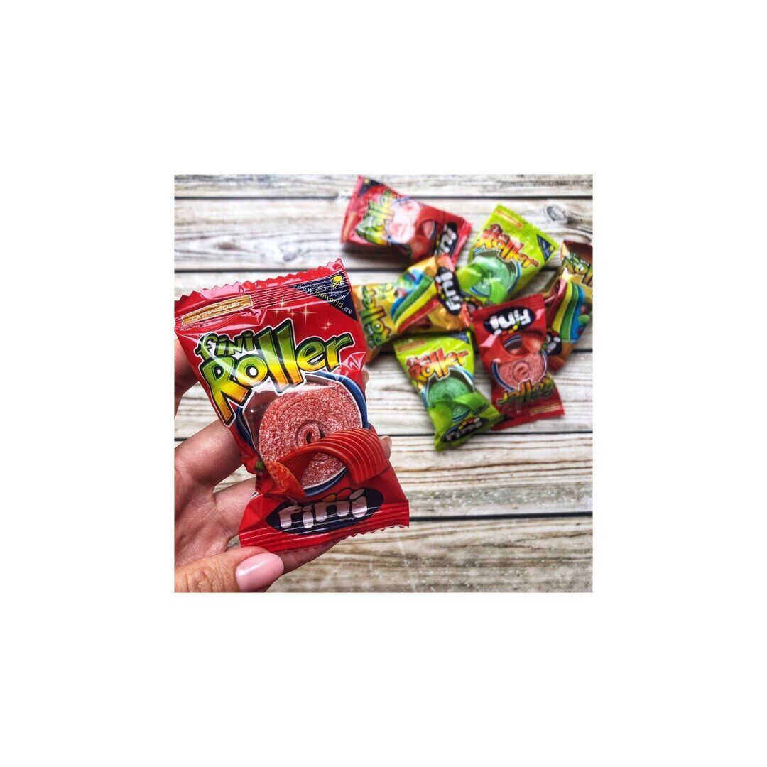 Жевательный мармелад Fini Roller Strawberry Фини роллер со вкусом клубники 20г, Испания, изображение 4