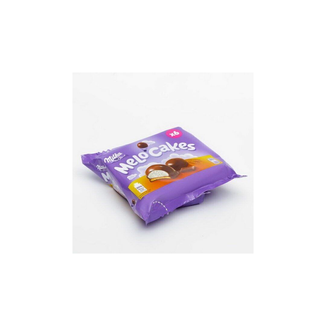 Milka (Милка) MELO-CAKES - Пшеничное печенье с шариком взбитого суфле политое молочным шоколадом 100 гр, изображение 3