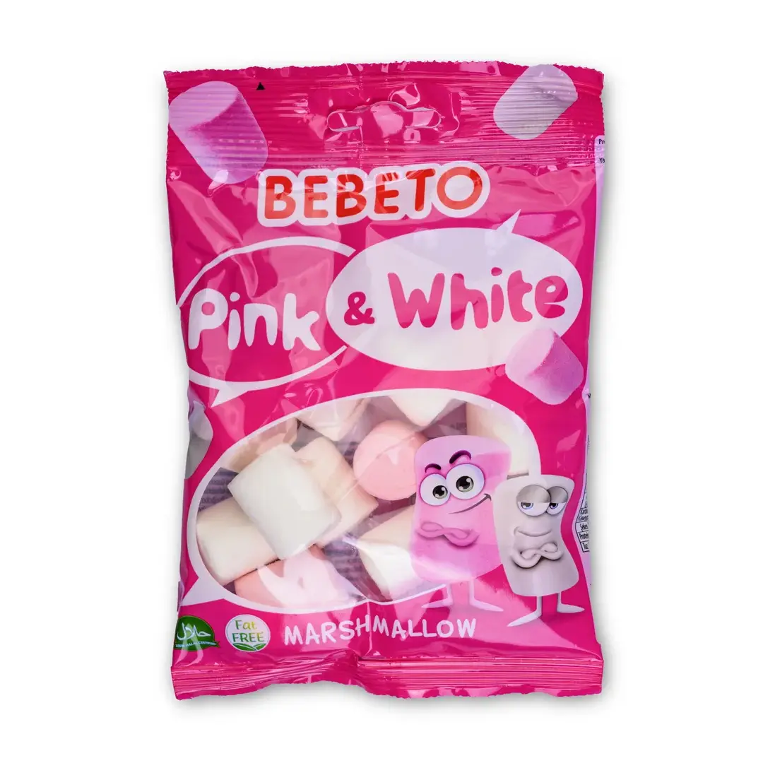 Маршмеллоу Bebeto Pink&White со вкусом ванили и клубники 135г, Турция