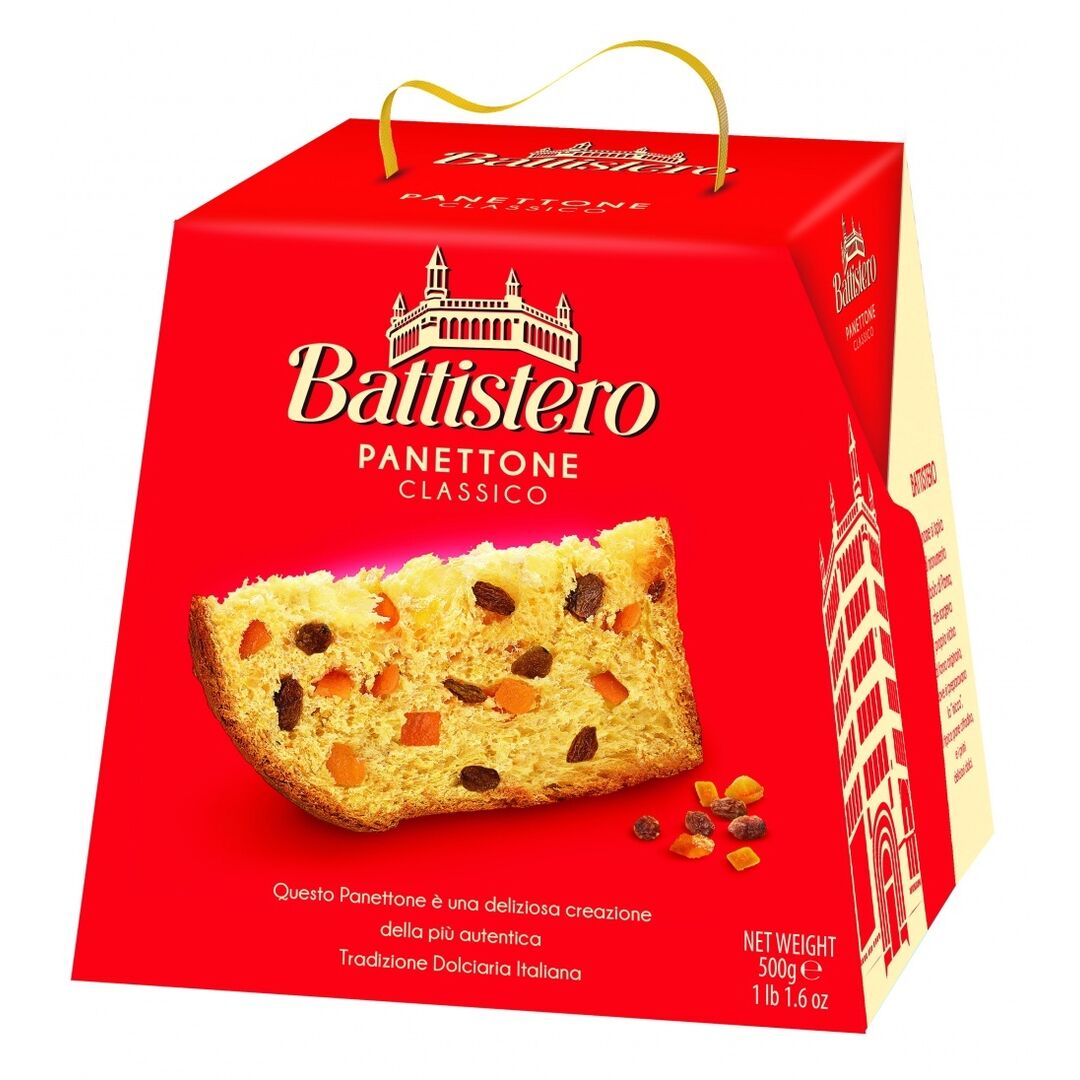 Панеттоне(кулич) BATTISTERO с изюмом и цукатами на сливочном масле 500г