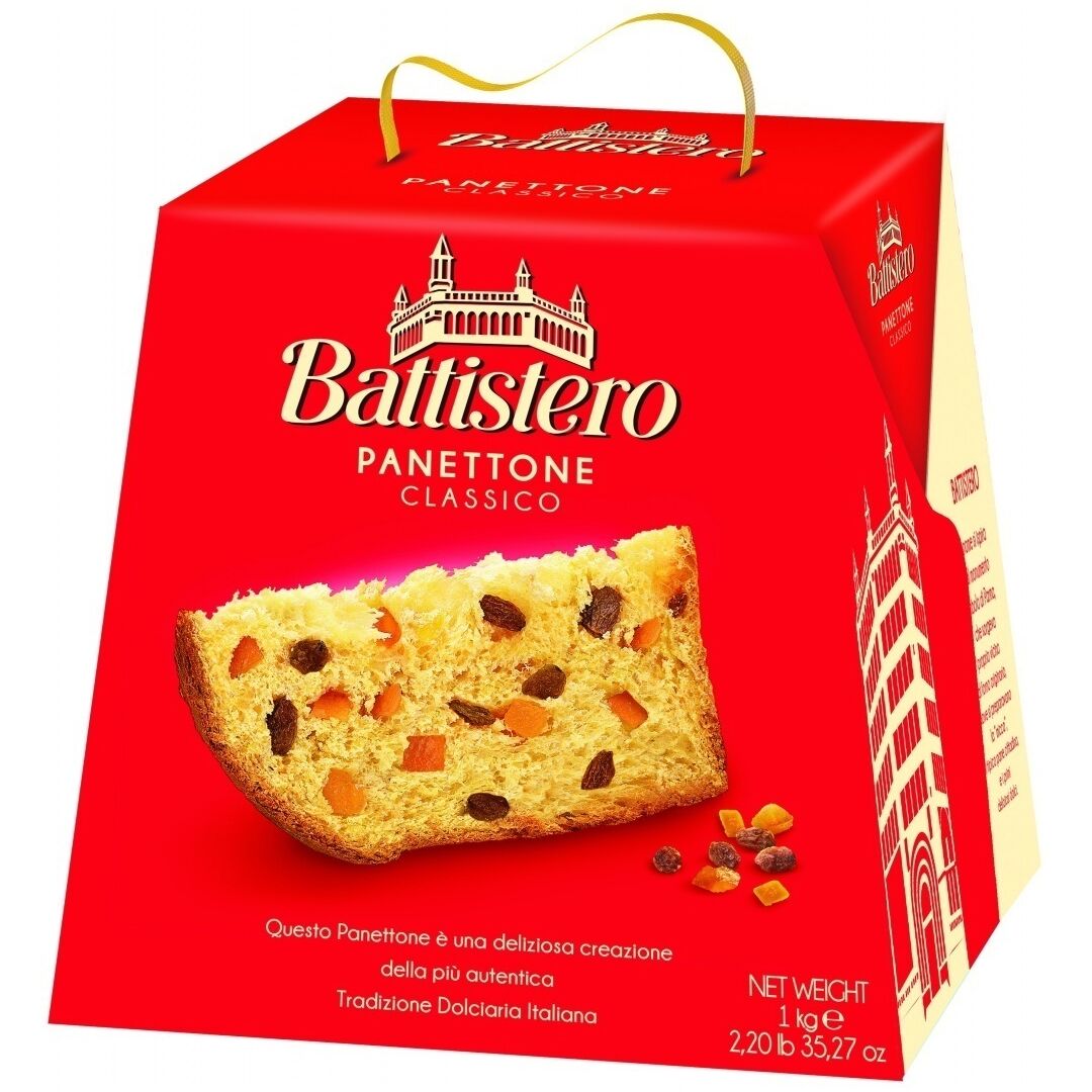 Панеттоне (кулич) BATTISTERO с изюмом и цукатами на сливочном масле 1000г