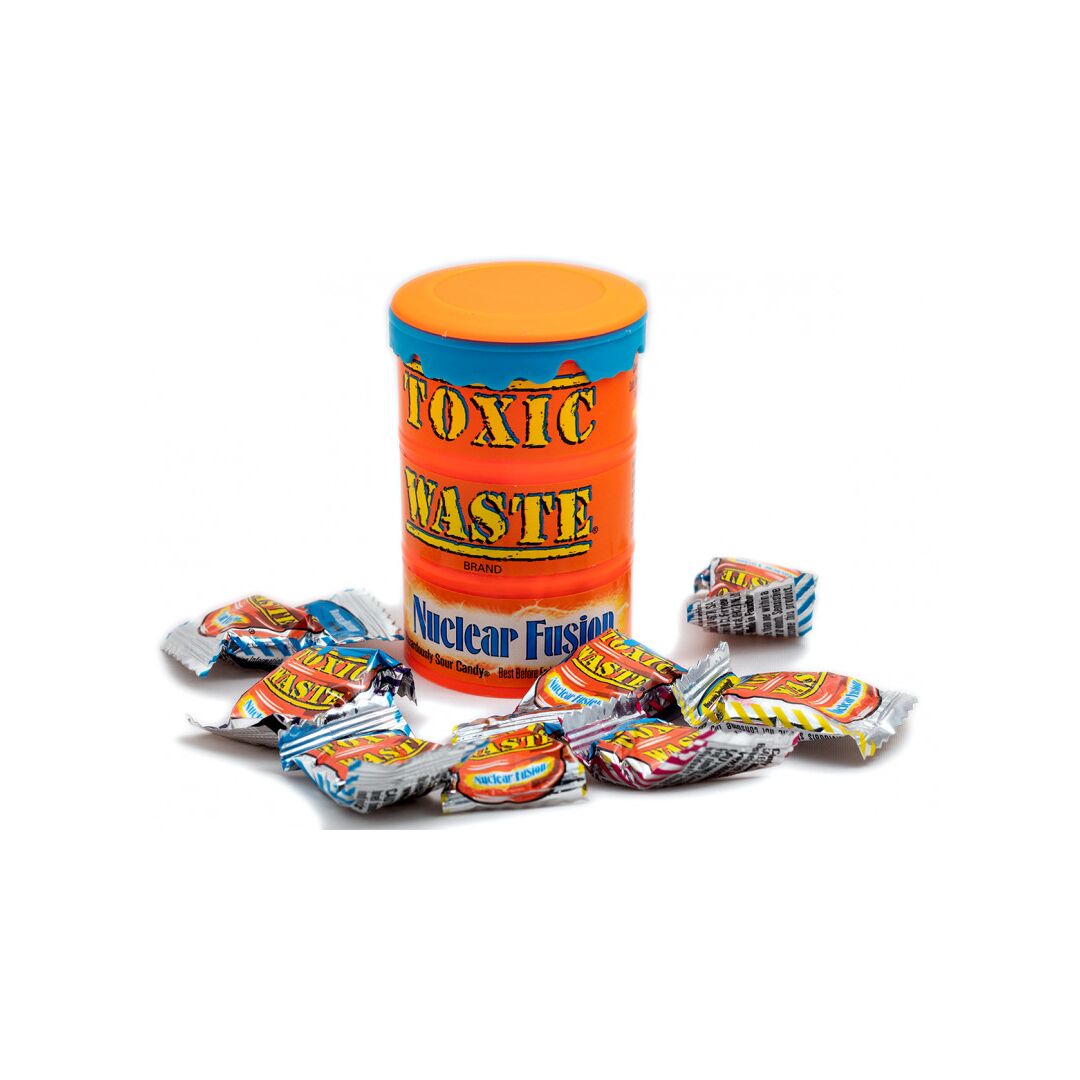 Кислые леденцы Toxic Waste Sour Candy Nuclear Fusion оранжевая бочка 42 г, Пакистан, изображение 3