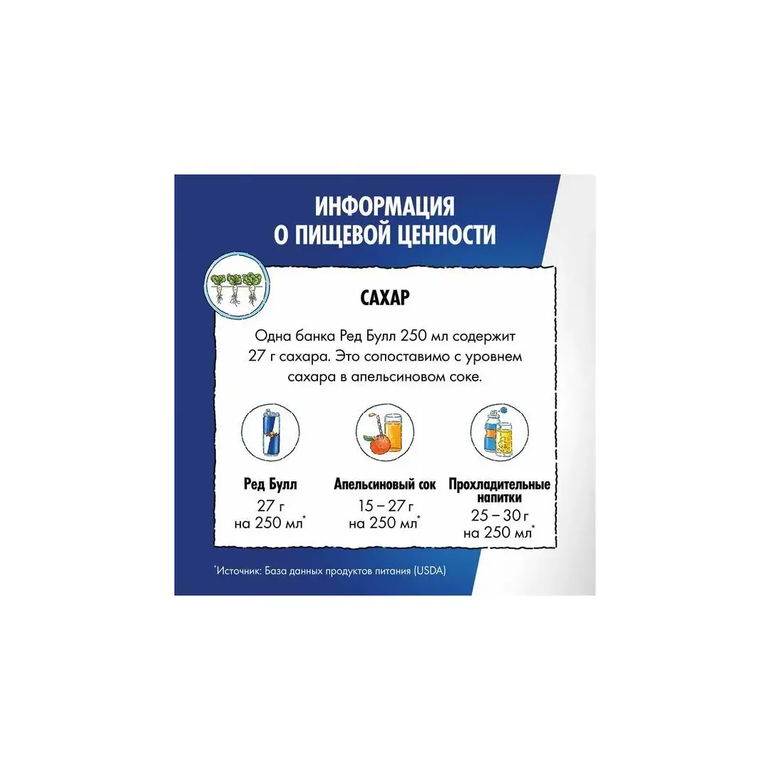 Энергетический напиток Red Bull Blue 250мл, Австрия, изображение 2