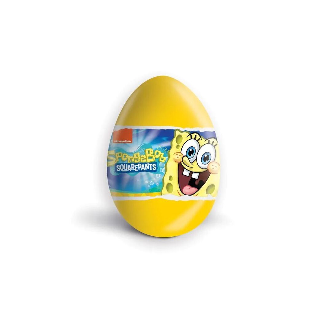 Шоколадное яйцо ZAINI "Губка Боб" с сюрпризом (блок 24шт) БЕЗ ГЛЮТЕНА 20г*24штуки, изображение 2