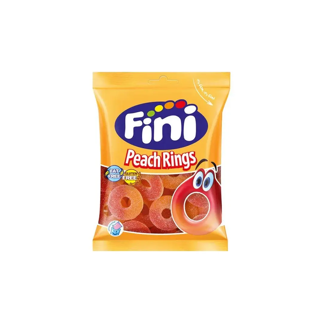 Жевательный мармелад Fini Peach Rings, 90г Фини персиковые кольца
