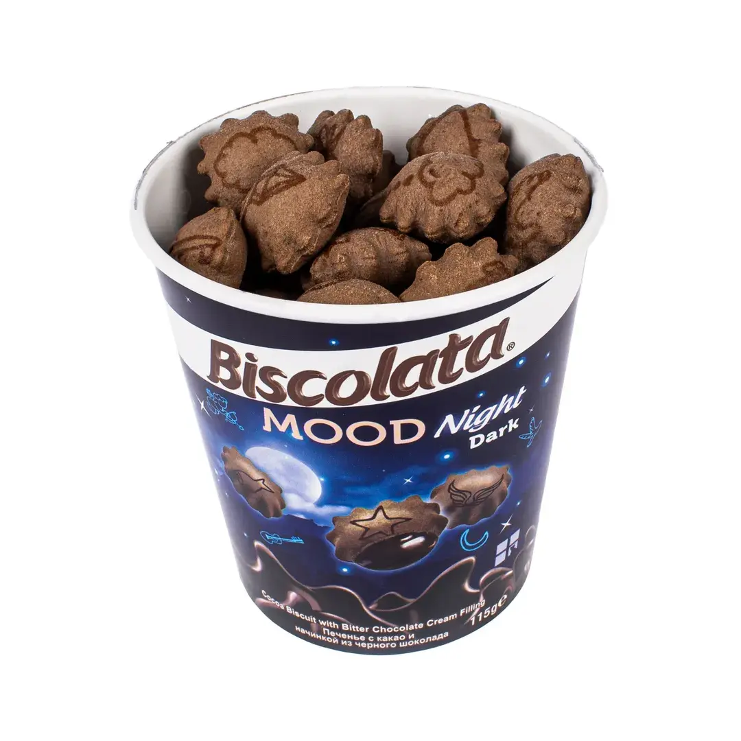 Печенье Biscolata Mood Bitter с черным шоколадом 115 гр, изображение 2