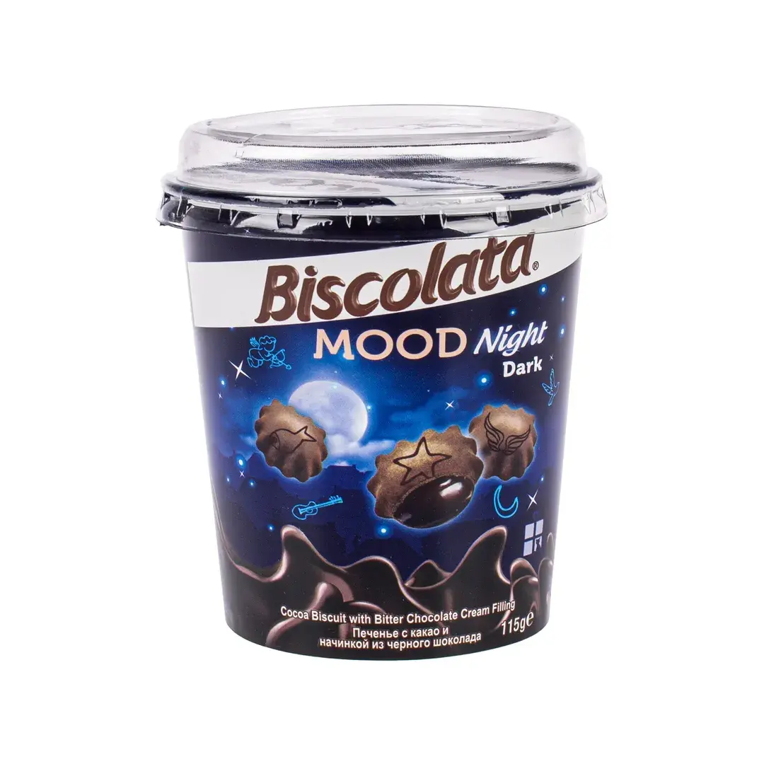 Печенье Biscolata Mood Bitter с черным шоколадом 115 гр