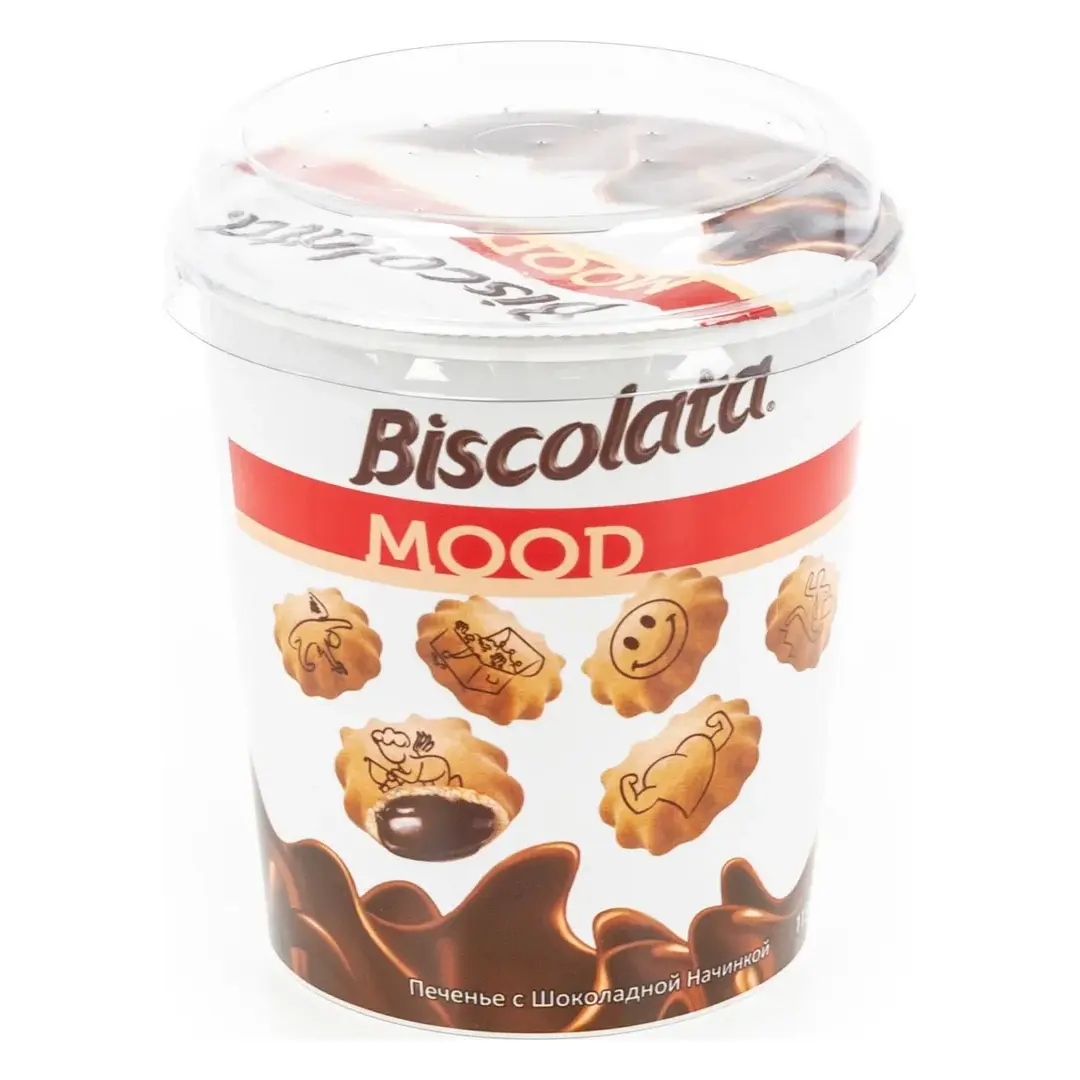 Печенье Biscolata Mood с начинкой из шоколадного крема 115 гр