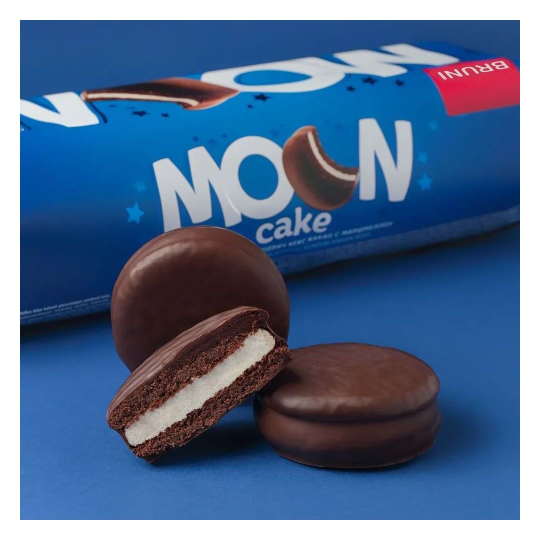 Сэндвич кекс KREMBER MOON CAKE глазированный какао с маршмеллоу 200г*2штуки, изображение 2