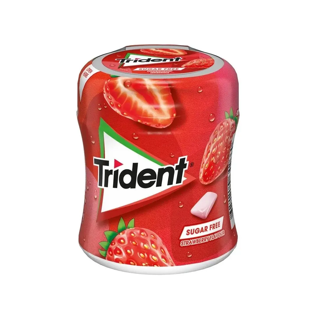 Жевательная резинка Тридент БЕЗ САХАРА Trident Sugar free клубника (банка) 82,6гр