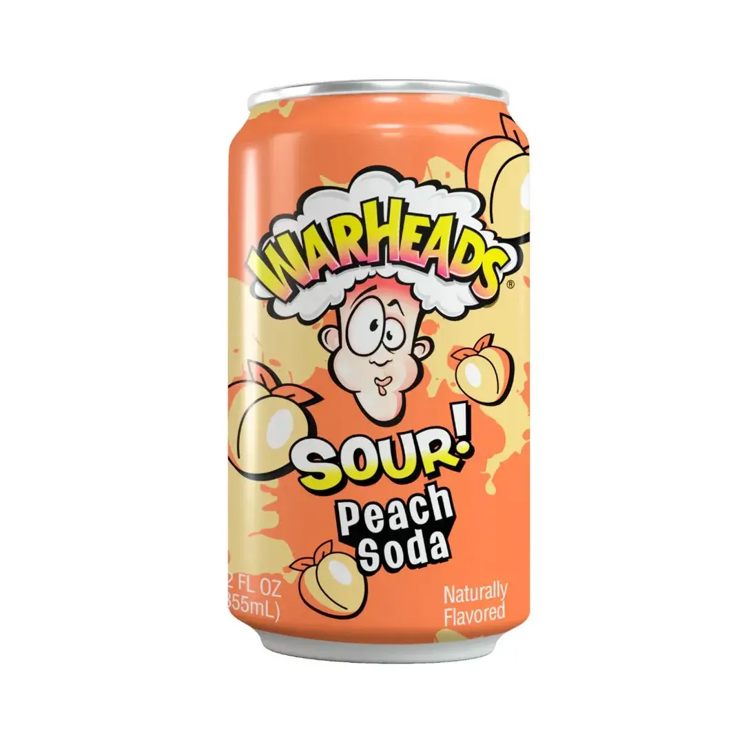 Газированный напиток Warheads Sour Peach Soda Кислый Персик 355мл, США