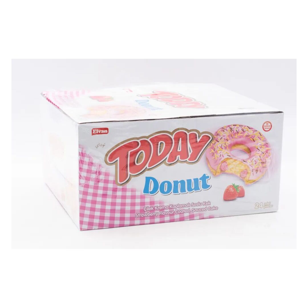 Пончик TODAY Donut Strawberry с клубничной начинкой 40г*24штуки, изображение 3