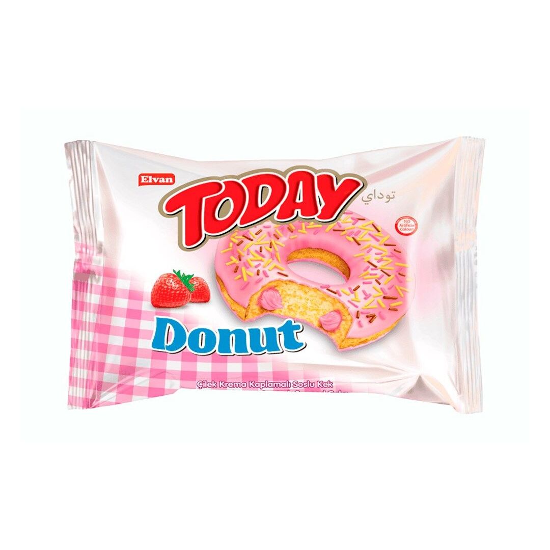Пончик TODAY Donut Strawberry с клубничной начинкой 40г*24штуки, изображение 4