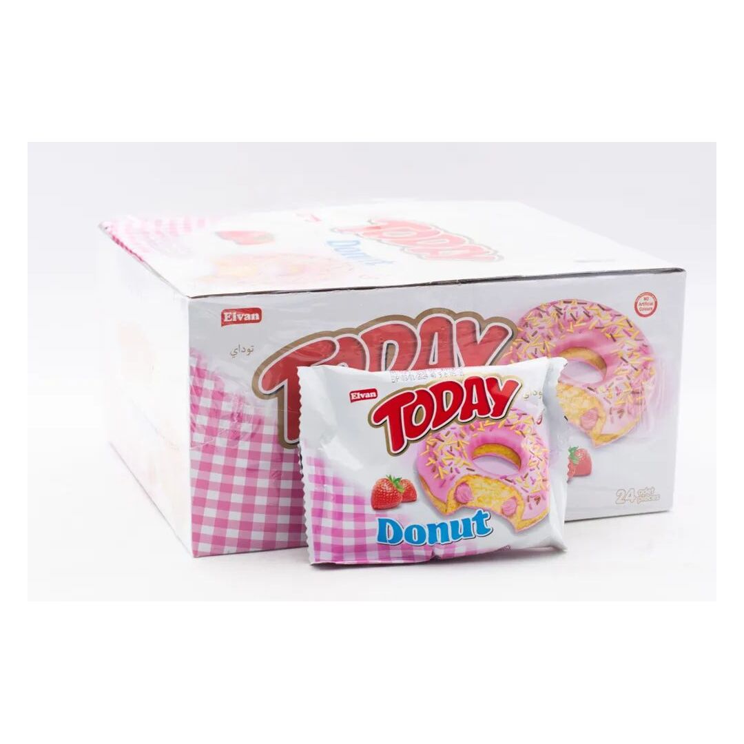 Пончик TODAY Donut Strawberry с клубничной начинкой 40г*24штуки, изображение 2