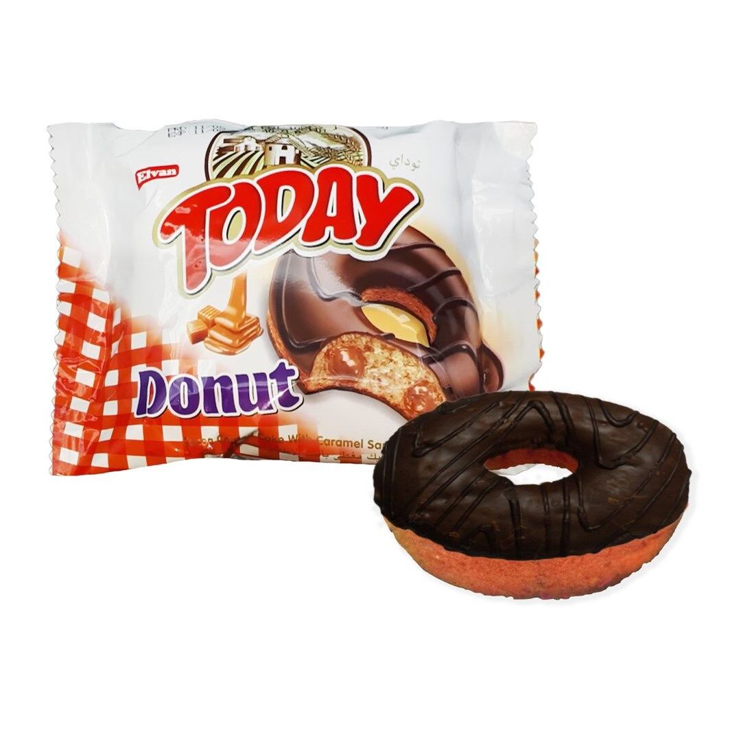 Пончик TODAY Donut Caramel шоколадный с карамельной начинкой 40г*24штуки, изображение 3