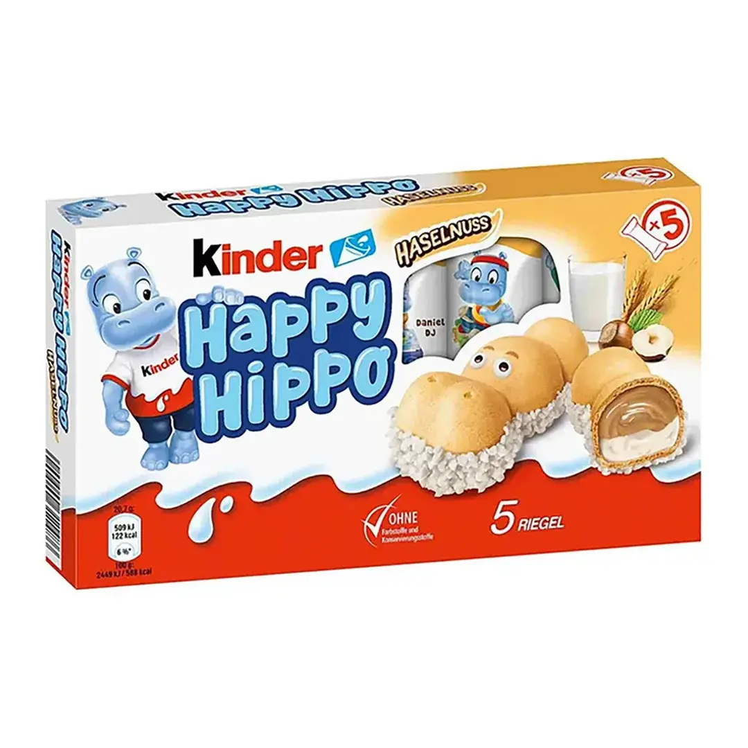 Молочное печенье с фундуком Kinder Happy Hippo Hazelnut 103,5гр