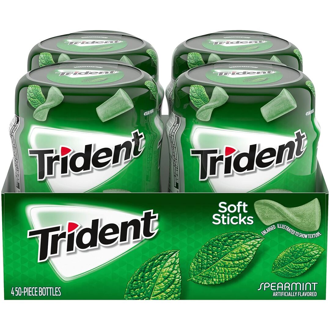 Жевательная резинка без сахара Trident Spearmint (банка) 72гр, изображение 2