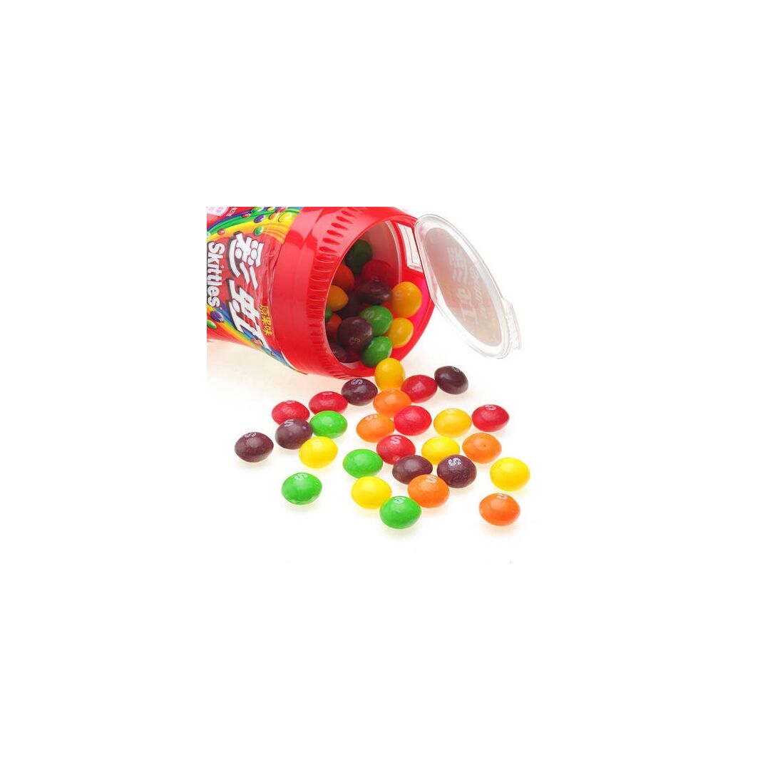 Жевательные драже Skittle Original Fruits 30g / Скитлс со вкусом фруктов 30гр в красной банке, изображение 2