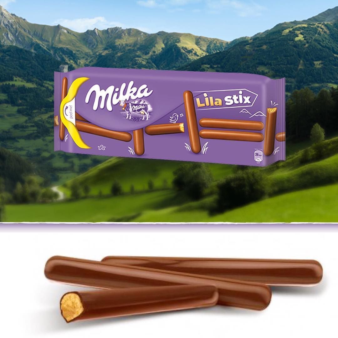 Бисквитные палочки Milka Lila Stix 112 гр, изображение 3