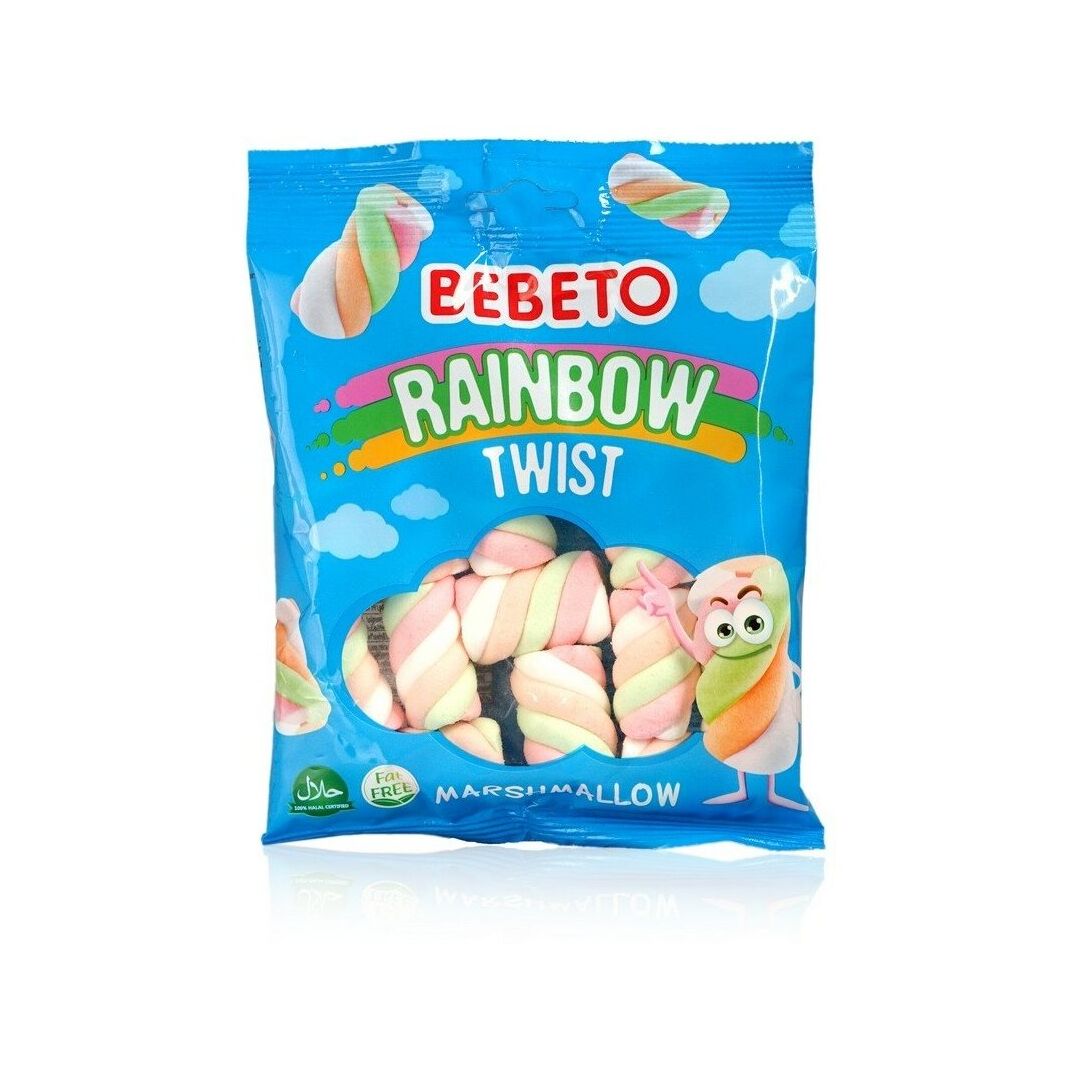 Маршмеллоу Bebeto Rainbow Twist со вкусом ванили 135г, Турция