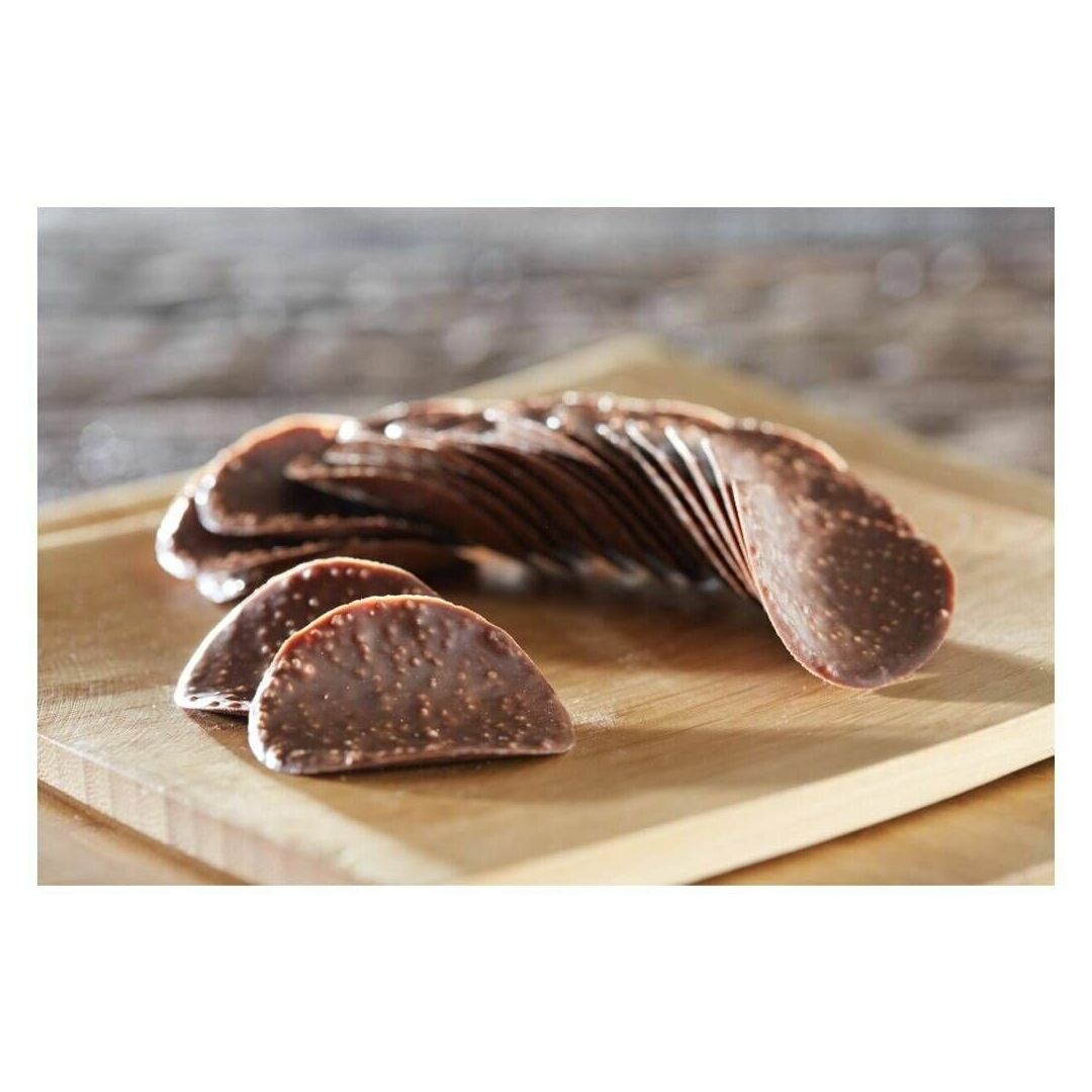 Шоколадные чипсы Belgian Chocolate Thins Hazelnut с фундуком 80г, Бельгия, изображение 3