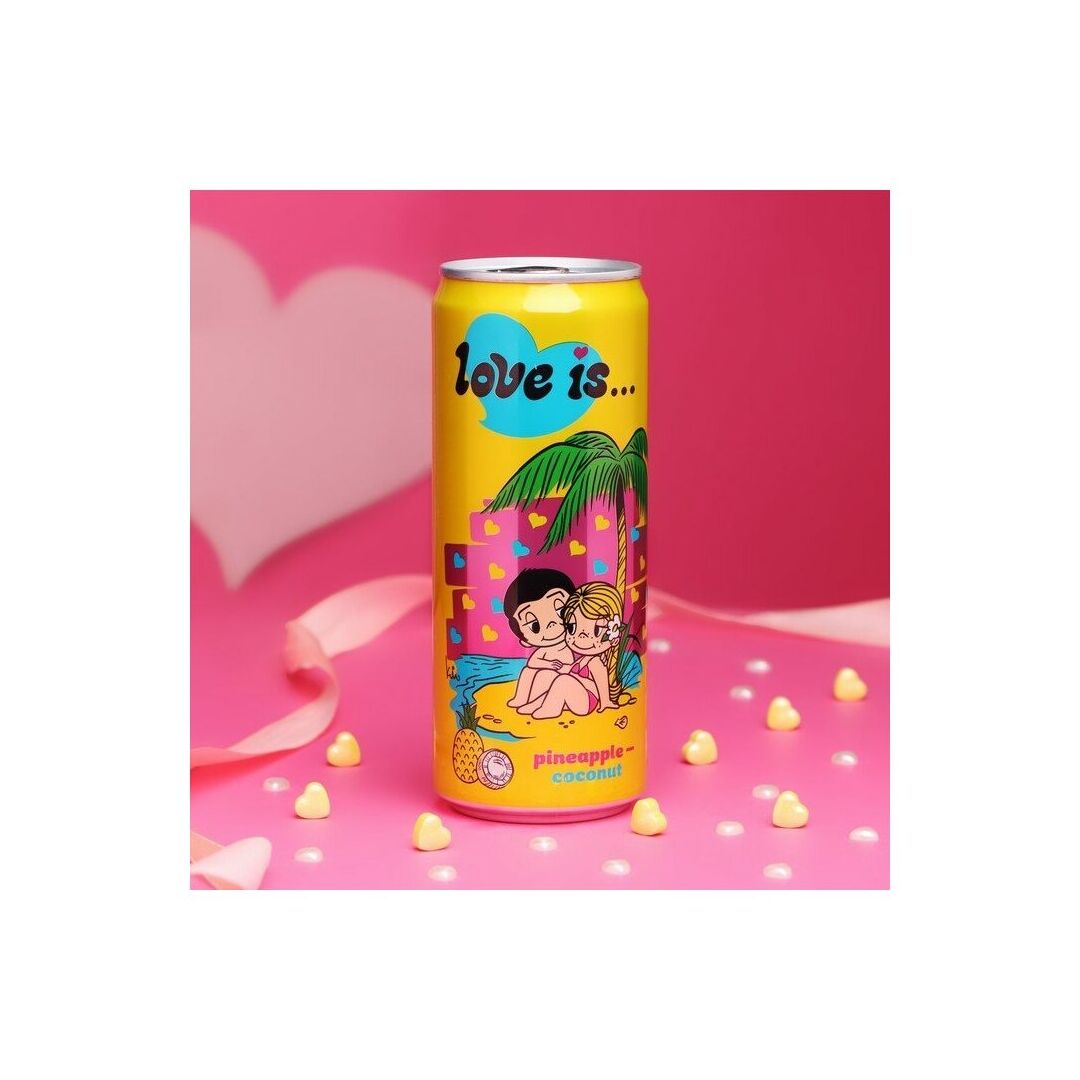 Газированный напиток Love is Ананас - Кокос 330мл, Россия, изображение 4