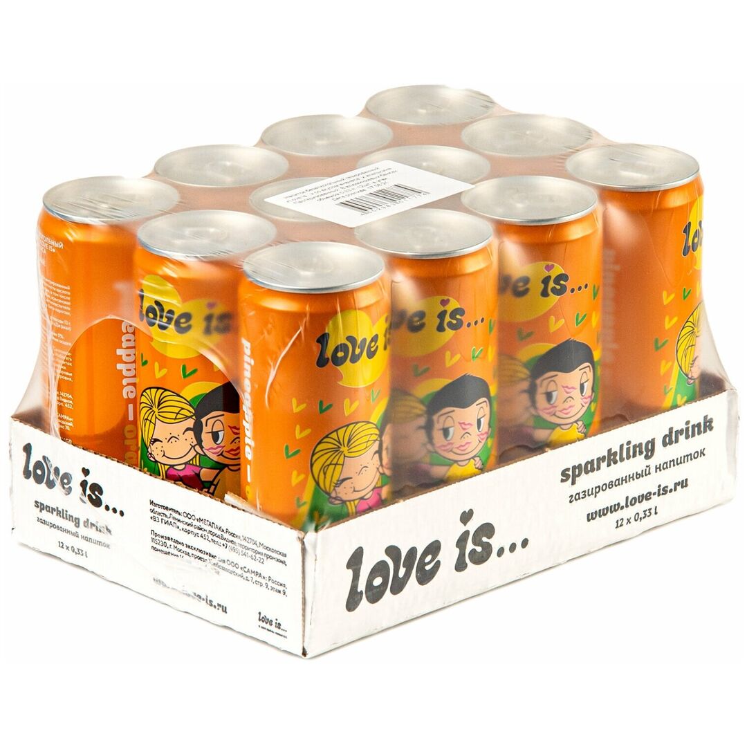 Газированный напиток Love is Ананас - Апельсин 330мл, Россия, изображение 2