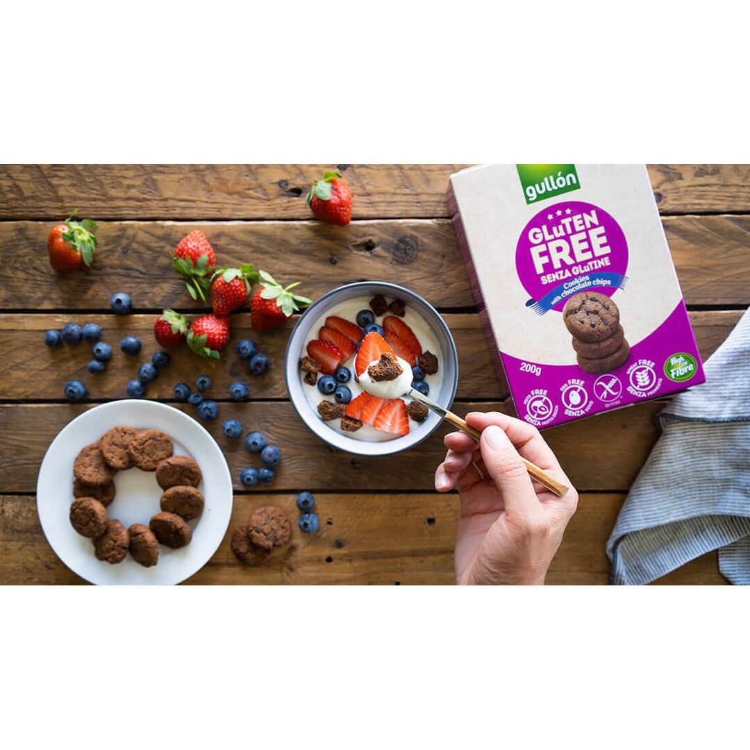 Мини печенье без глютена шоколадное с кусочками шоколада GULLON 200г, изображение 2