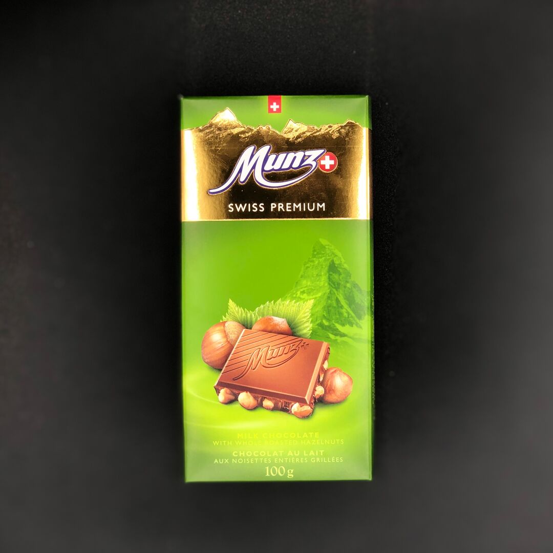 Молочный шоколад MUNZ с обжаренным фундуком 100 г., изображение 3